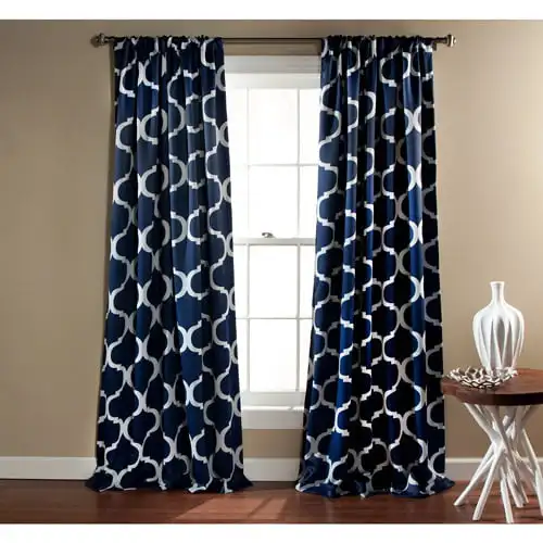 Room Darkening 84" x 52" Trellis Navy 3" Rod Pocket 2-Pc Set Window Panel
Room Darkening 84" x 52" Trellis Navy 3" Rod Pocket 2-Pc Set Window Panel