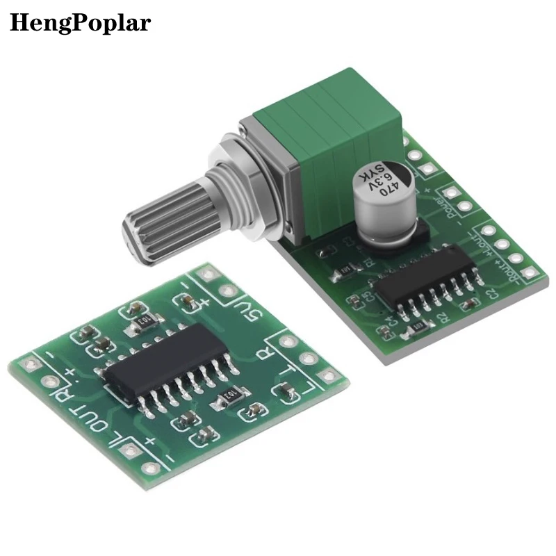 Mini PAM8403 DC 5V 2 Channel USB Digital Audio Amplifier Board Module 2 * 3W Volume Control with Potentionmeter
Mini PAM8403 DC 5V 2 Channel USB Digital Audio Amplifier Board Module 2 * 3W Volume Control with Potentionmeter