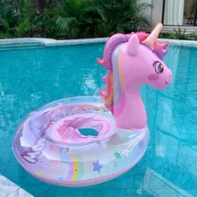 Rooxin Inflatable Unicorn Swan Pool Floats for Children Swimming Ring Baby Swim Tube Water Play Supplies Float Seat Beach Party