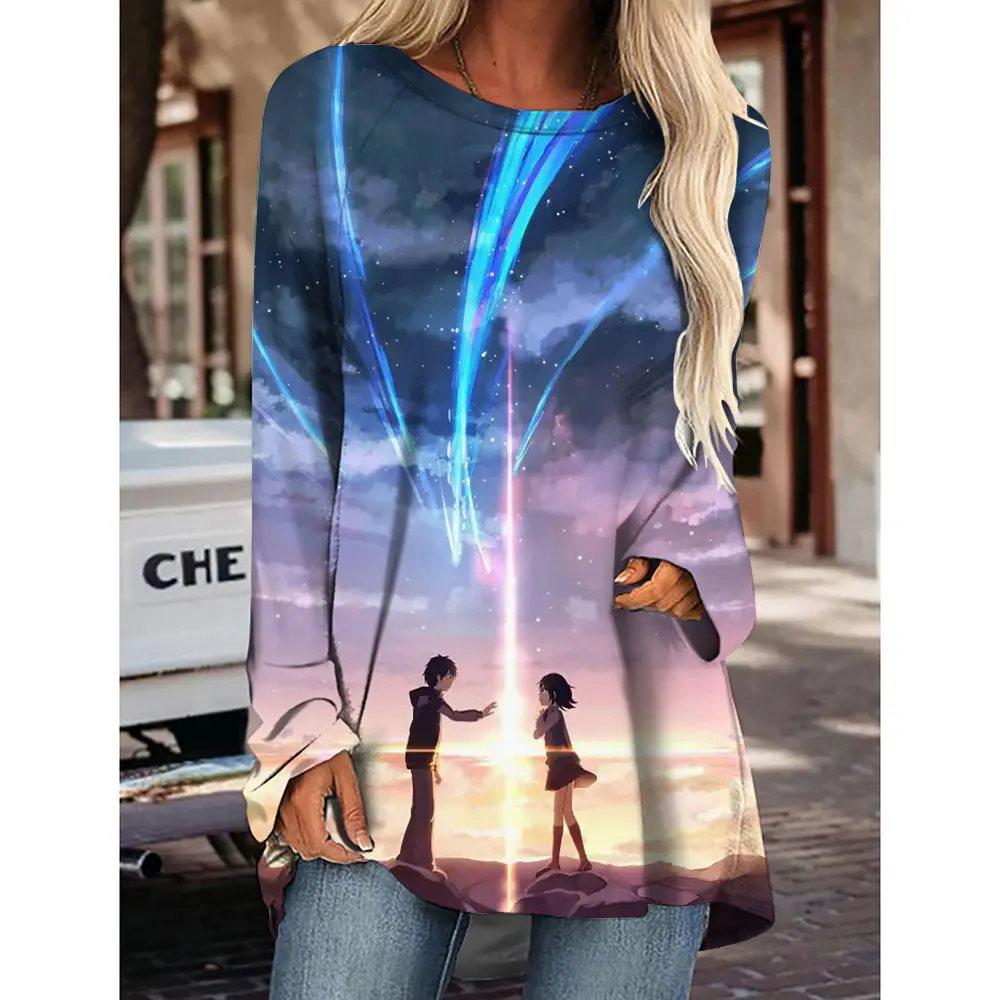 New Cartoon Film Your Name Women's T-Shirt For Women Girl Party Clothing Loose Autumn Winter Long Sleeve T-Shirt Top Tees
New Cartoon Film Your Name Women's T-Shirt For Women Girl Party Clothing Loose Autumn Winter Long Sleeve T-Shirt Top Tees