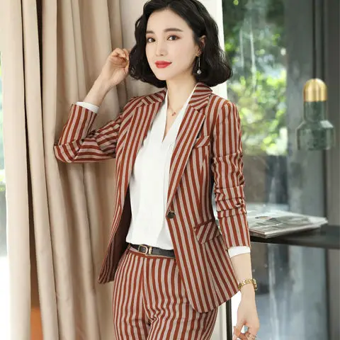 High grade professional women's suit autumn winter 2021 New Ms suit suit women's formal suit striped work suit
High grade professional women's suit autumn winter 2021 New Ms suit suit women's formal suit striped work suit