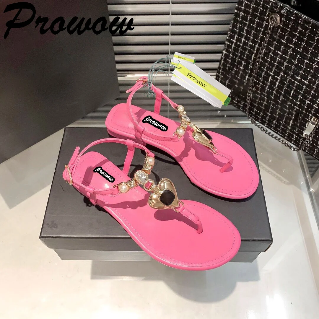 Prowow New Genuine Leather Heart Shaped Ankle Strap Sndals Vacation Pink White Bohemia Flats Shoes Women
Prowow New Genuine Leather Heart Shaped Ankle Strap Sndals Vacation Pink White Bohemia Flats Shoes Women