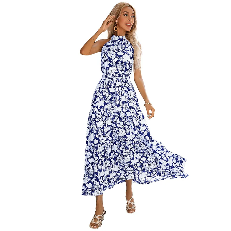 2022 Summer Women New Style Floral Skirt Halter-neck Lace-up Slit Mid-length Dress High Waist Slimming Printed A-line Skirt
2022 Summer Women New Style Floral Skirt Halter-neck Lace-up Slit Mid-length Dress High Waist Slimming Printed A-line Skirt