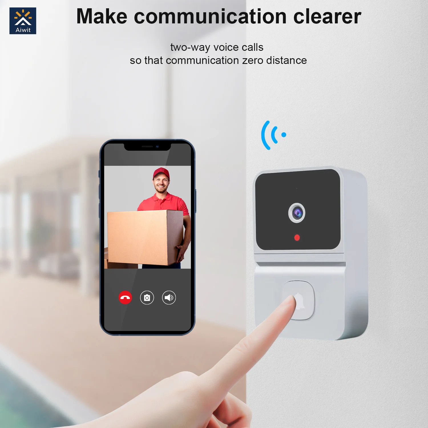 Беспроводной дверной звонок с камерой ночного видения, уличная Wi-Fi камера безопасности, умный дверной звонок, видео, голосовой домофон, мони...
Беспроводной дверной звонок с камерой ночного видения, уличная Wi-Fi камера безопасности, умный дверной звонок, видео, голосовой домофон, мони...