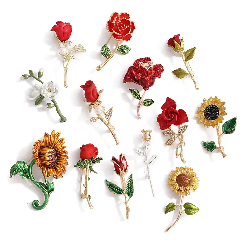 Pearl Rhinestone Crystal Brooch Pin Creative Elegant Corsage Sunflower Rose Buckle Female Dress Clothes Suit Scarf Clip Gift 
Pearl Rhinestone Crystal Brooch Pin Creative Elegant Corsage Sunflower Rose Buckle Female Dress Clothes Suit Scarf Clip Gift