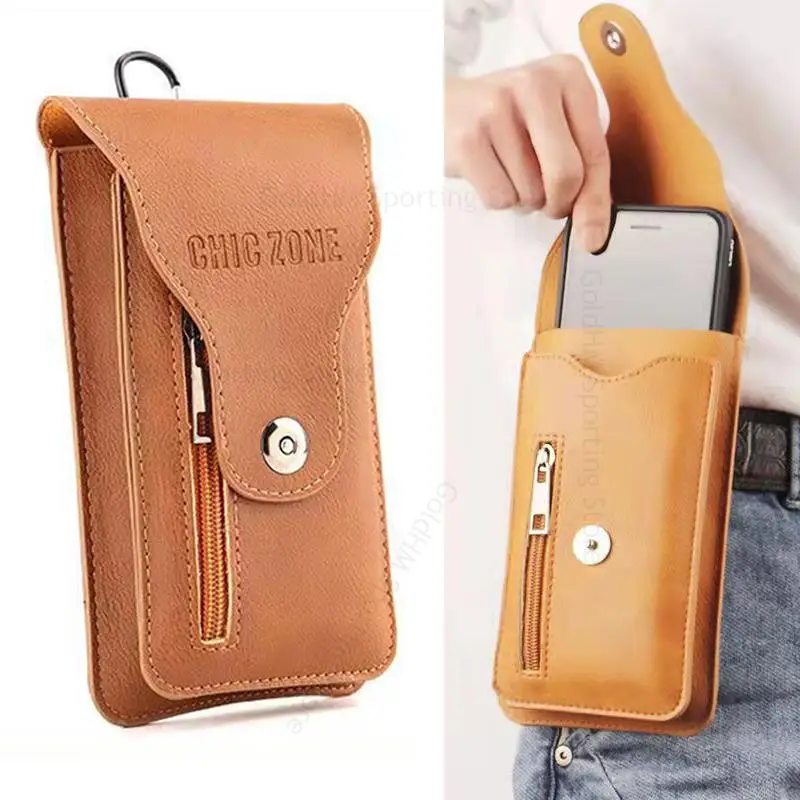 

Leather Pouch Phone Case For ZTE Axon 50 Ultra Belt Clip Flip Wallet Waist Bag For Axon 40SE 41 40 Ultra 30S 20 10 30 Pro Funda