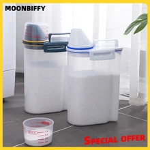 2KG Powder Storage Box Plastic Kitchen Rice Grains Container Bathroom Laundry Powder Detergent Case with Pour Mouth with Lid