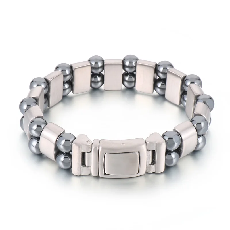 Simple Beaded Elastic Magnetic Magnet Bracelets For Men Silver Color Stainless Steel Bangles New Fashion Jewelry 
Simple Beaded Elastic Magnetic Magnet Bracelets For Men Silver Color Stainless Steel Bangles New Fashion Jewelry