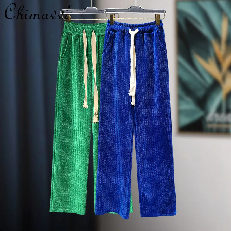 2022 Fall Winter New Ladies Fashion Corduroy High Waist Wide-Leg Casual Pants Women's Elegant Drawstring Straight-Leg Trousers
2022 Fall Winter New Ladies Fashion Corduroy High Waist Wide-Leg Casual Pants Women's Elegant Drawstring Straight-Leg Trousers