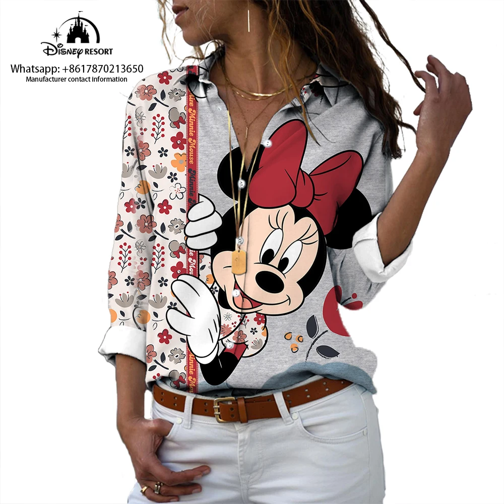 Women's Vintage Leopard Shirt Disney Minnie Mickey Mouse Pattern Shirt Single Breasted Loose Long Sleeve Shirt Autumn
Women's Vintage Leopard Shirt Disney Minnie Mickey Mouse Pattern Shirt Single Breasted Loose Long Sleeve Shirt Autumn