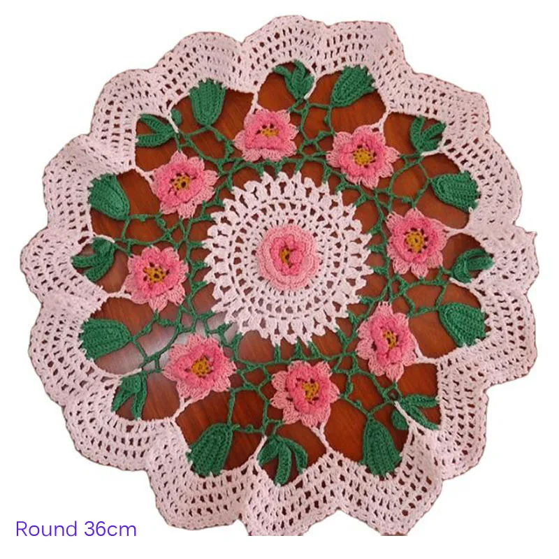 

NEW cotton round placemat cup DIY 3D coaster Christmas flower table place mat cloth Crochet doily wedding pad kitchen Accessory