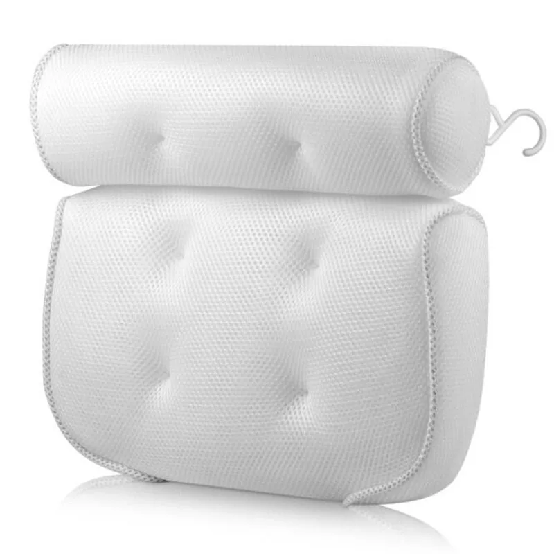 

Подушка для ванны с технологией воздушной сетки 4D, присоски, поддержка головы, плеч, шеи, подходит для всех ванн, горячей ванны, домашнего спа