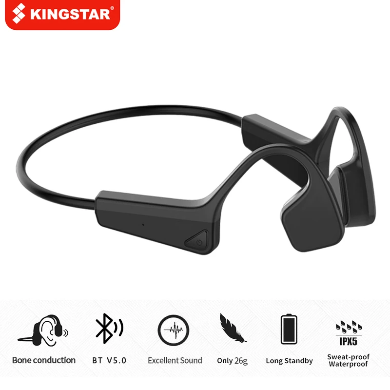 Беспроводные наушники KINGSTAR с костной проводимостью, Bluetooth-гарнитура с микрофоном для спорта и бега
Беспроводные наушники KINGSTAR с костной проводимостью, Bluetooth-гарнитура с микрофоном для спорта и бега