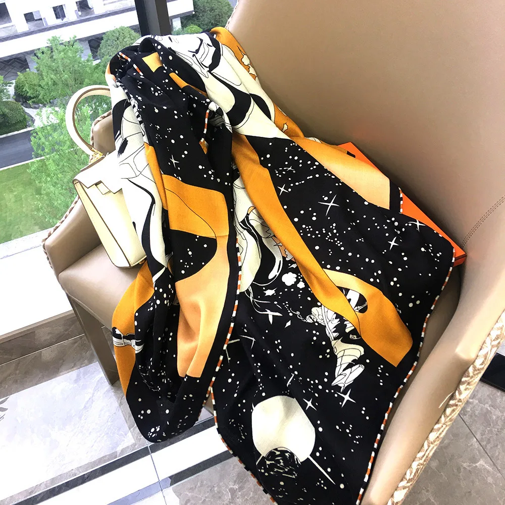 Winter Wool Silk Cashmere Scarf Luxury Designer Horse Printed Square Mulberry Shawls and Wraps 140X140CM Herm Roller Edge Stole
Winter Wool Silk Cashmere Scarf Luxury Designer Horse Printed Square Mulberry Shawls and Wraps 140X140CM Herm Roller Edge Stole
