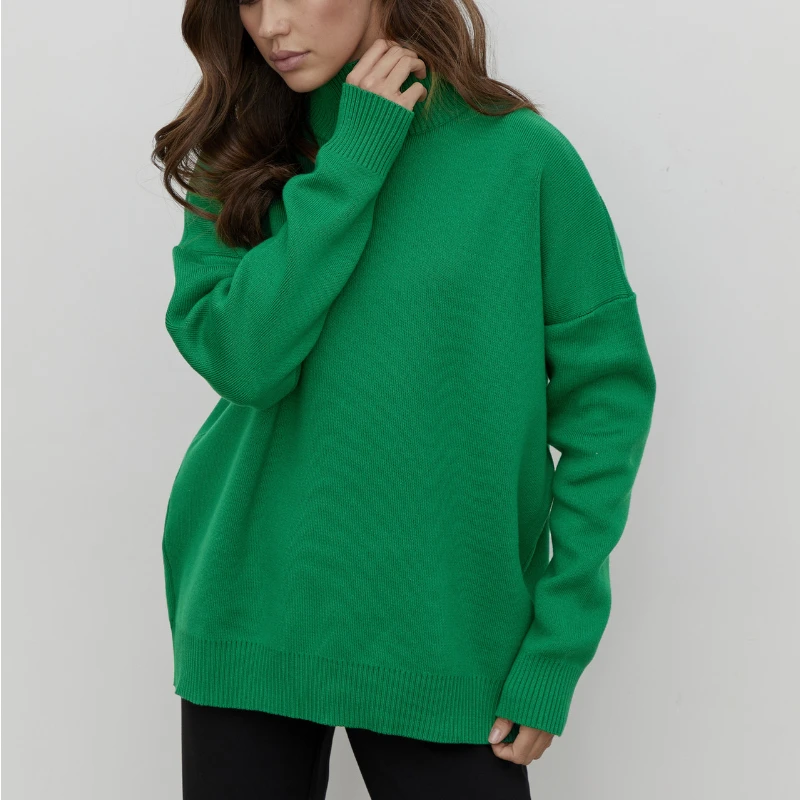 Autumn Winter Women's Sweater Pullover Basic Green Turtleneck Oversize Jumper Vintage Knitted Sweaters for Women
Autumn Winter Women's Sweater Pullover Basic Green Turtleneck Oversize Jumper Vintage Knitted Sweaters for Women