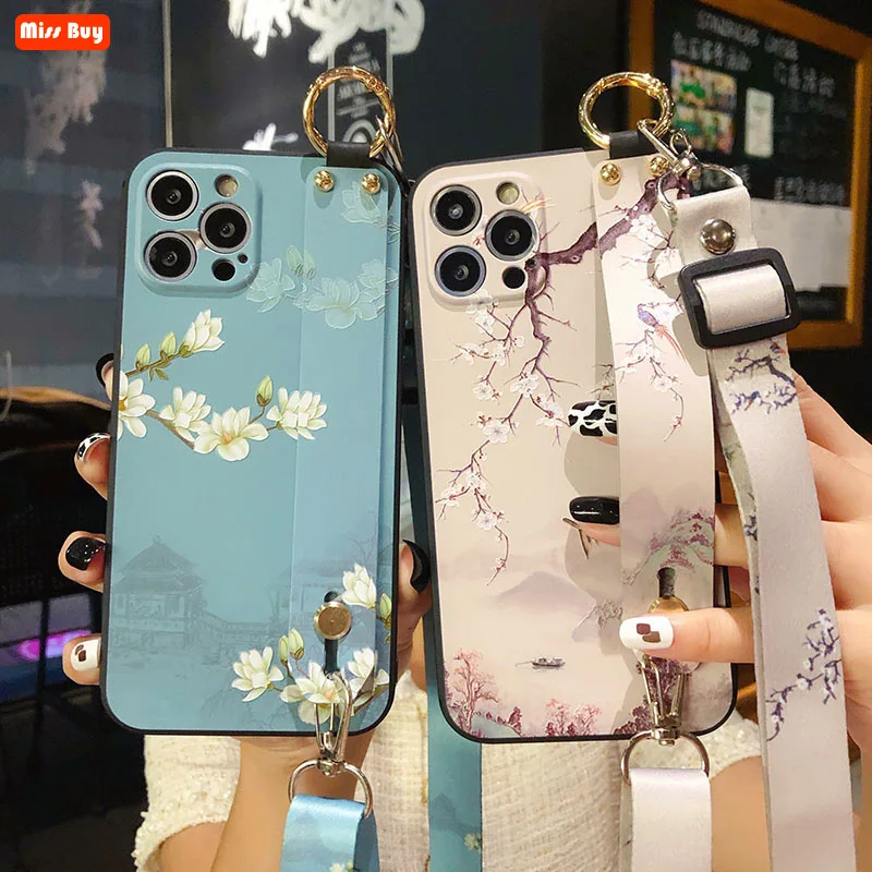 Fashion Peach blossom Wrist Strap Soft Silicone Crossbody Lanyard Case for iPhone 13 12 11 Pro max Mini XR XS Max 7 8 Plus Case
Fashion Peach blossom Wrist Strap Soft Silicone Crossbody Lanyard Case for iPhone 13 12 11 Pro max Mini XR XS Max 7 8 Plus Case