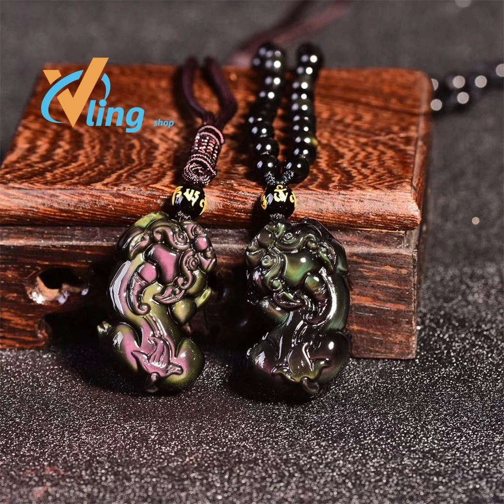 2022 Natural Rainbow Obsidian Hand Carved Pixiu Pendant Fashion Boutique Jewelry Men and Women Rainbow Color Animal Necklace
2022 Natural Rainbow Obsidian Hand Carved Pixiu Pendant Fashion Boutique Jewelry Men and Women Rainbow Color Animal Necklace