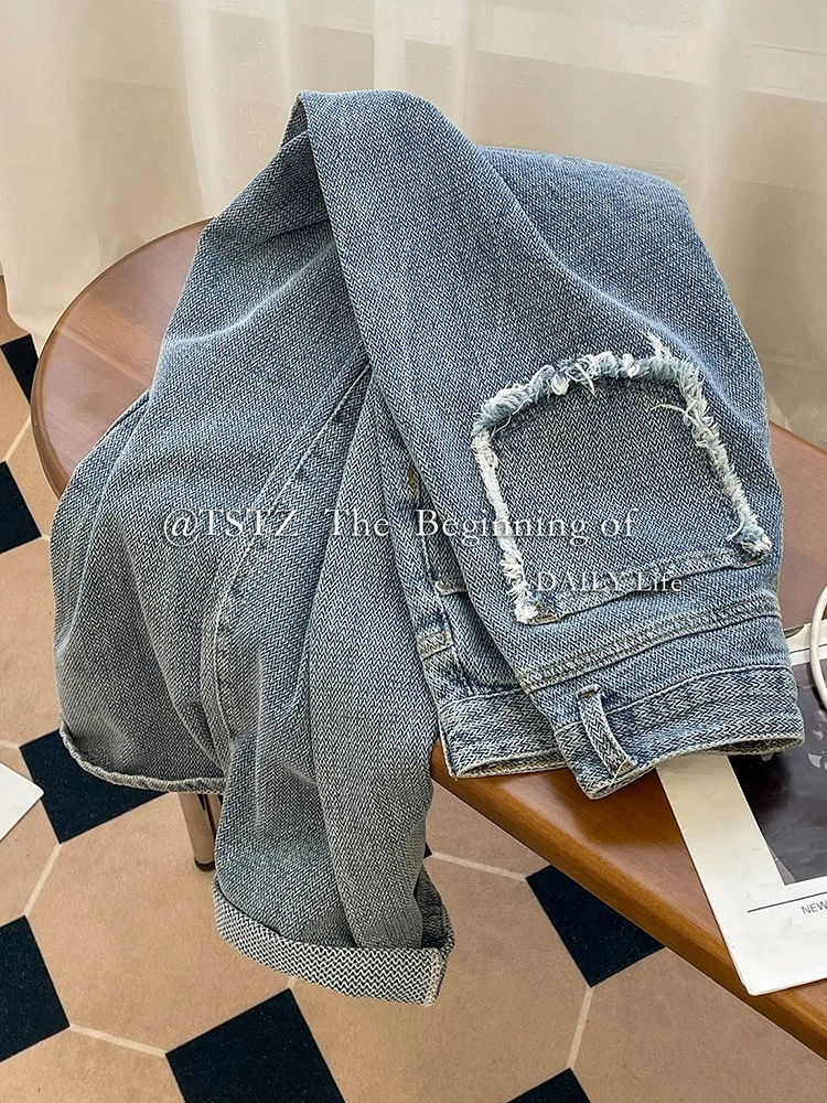 

Женские шикарные прямые джинсы с высокой талией, новинка осенне-зимнего сезона, свободные облегающие повседневные Широкие джинсовые брюки с разрезом, мешковатые брюки, брюки, 2022