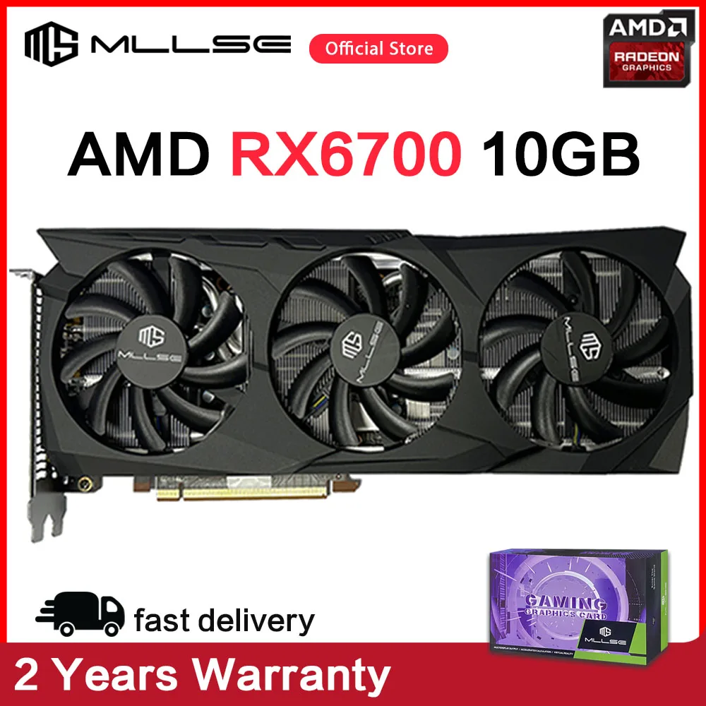 

MLLSE AMD RX 6700 10GB Placa De Video Gaming Graphics Card GDDR6 160Bit 7nm DP*3 HDMI*1 8+8Pin Radeon Desktop GPU rx 6700 10gb