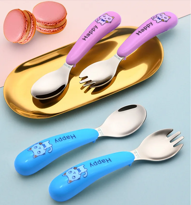 Cute Cartoon Stainless Steel Children's Tableware Household Baby Eating Spoon Fork Learning To Eat Anti-fall Durable Spoon
Cute Cartoon Stainless Steel Children's Tableware Household Baby Eating Spoon Fork Learning To Eat Anti-fall Durable Spoon