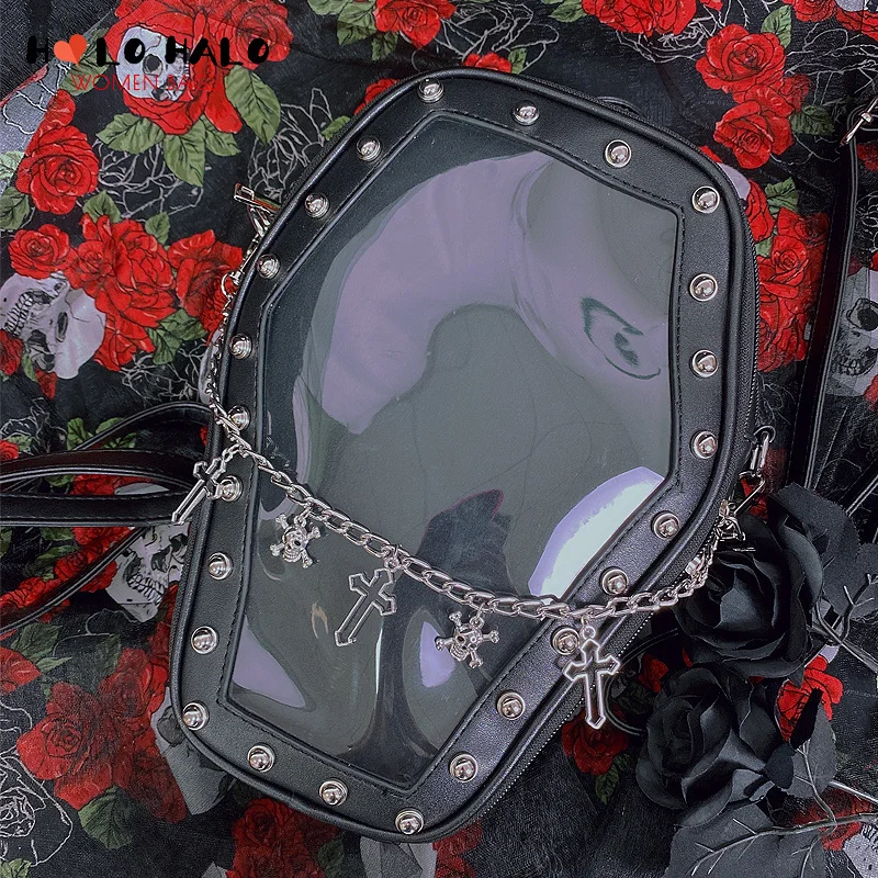 Gothic Punk Coffin Shape Ita Bag Women Clear Backpacks Dark Lolita Handbag and Shoulder Bag Girls Cosplay Designer 2 Insert
Gothic Punk Coffin Shape Ita Bag Women Clear Backpacks Dark Lolita Handbag and Shoulder Bag Girls Cosplay Designer 2 Insert