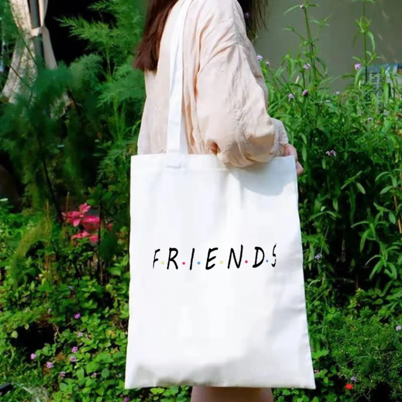Friends Shopping Bag Personalised Tote Canvas White Bag Harajuku Women Handbag Reusable English Alphabet Letter Bags Gift
Friends Shopping Bag Personalised Tote Canvas White Bag Harajuku Women Handbag Reusable English Alphabet Letter Bags Gift