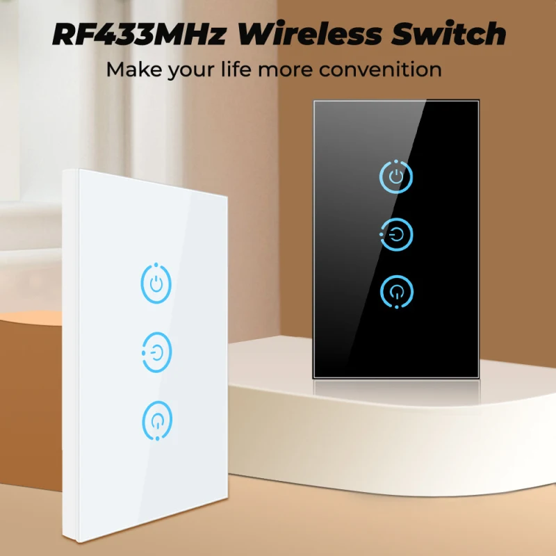 1/2/3 Gang Smart Switch RF433 Freely Stick Wireless Wall Switch Smart Home Glass Screen Touch Panel Support RF433 Device Switch
1/2/3 Gang Smart Switch RF433 Freely Stick Wireless Wall Switch Smart Home Glass Screen Touch Panel Support RF433 Device Switch