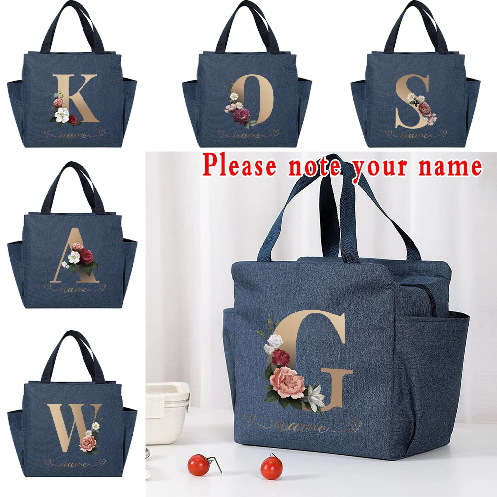 Portable Lunch Bag Cooler Tote Insulated Thermal Canvas Bag Picnic Travel Lunch Box Custom Name Gold Letter Series Food Bags
Portable Lunch Bag Cooler Tote Insulated Thermal Canvas Bag Picnic Travel Lunch Box Custom Name Gold Letter Series Food Bags