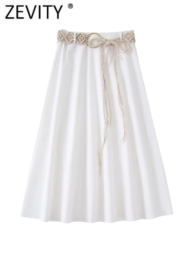 Zevity Women Fashion Crochet Belt Design Solid Color A Line Midi Skirt Faldas Mujer Female Zipper Fly Summer Vestidos QUN1648
Zevity Women Fashion Crochet Belt Design Solid Color A Line Midi Skirt Faldas Mujer Female Zipper Fly Summer Vestidos QUN1648