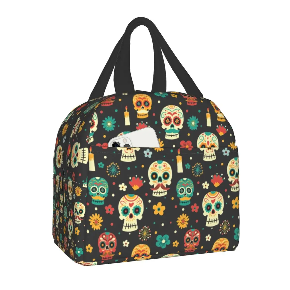 Мексиканский День мертвых Сахар Череп изолированный обеденный мешок для женщин многоразовый Хэллоуин термо охладитель бэнто коробка детская школьная еда
Мексиканский День мертвых Сахар Череп изолированный обеденный мешок для женщин многоразовый Хэллоуин термо охладитель бэнто коробка детская школьная еда