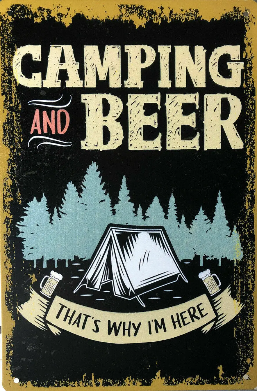 Camping And Beer Metal Tin Sign Pub Bar Decoration Tin Sign Shabby Chic Home Decor Plaque Wall Art Man Cave
Camping And Beer Metal Tin Sign Pub Bar Decoration Tin Sign Shabby Chic Home Decor Plaque Wall Art Man Cave