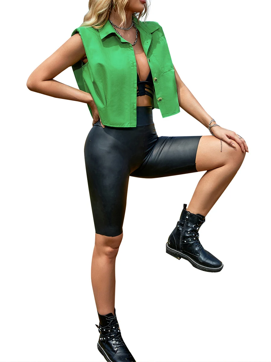 Женский пуховик без рукавов, однотонный пуховик на пуговицах с отложным воротником и карманами, уличная мода 
Женский пуховик без рукавов, однотонный пуховик на пуговицах с отложным воротником и карманами, уличная мода