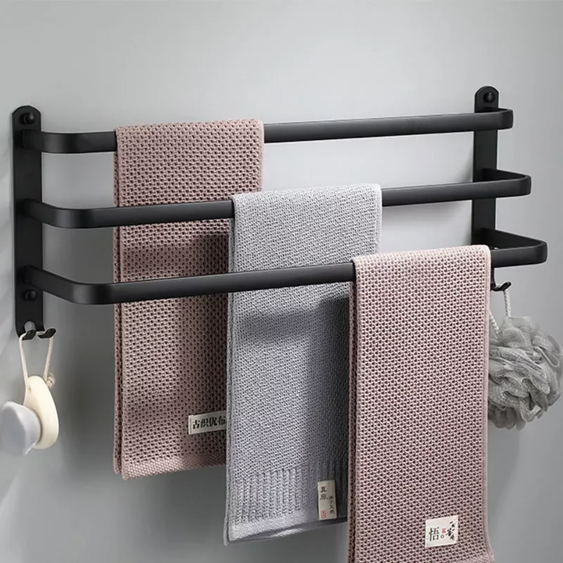 Three layers Towel Holder Punch-Free Bathroom Accessories Shower Rack Matte Durable Aluminum Organizer Hanger Wall-Mounted Rack
Three layers Towel Holder Punch-Free Bathroom Accessories Shower Rack Matte Durable Aluminum Organizer Hanger Wall-Mounted Rack