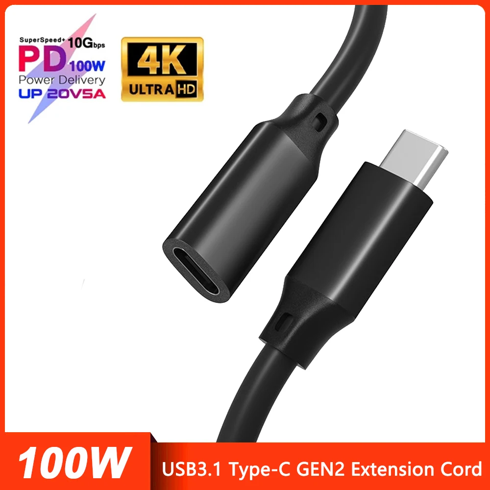 5A 100W Type C 10Gbps Gen2 USB 3.1 to USB-C Type-C Extension Data Fast Charging Cable Extender Cord For Macbook Laptop Phone
5A 100W Type C 10Gbps Gen2 USB 3.1 to USB-C Type-C Extension Data Fast Charging Cable Extender Cord For Macbook Laptop Phone