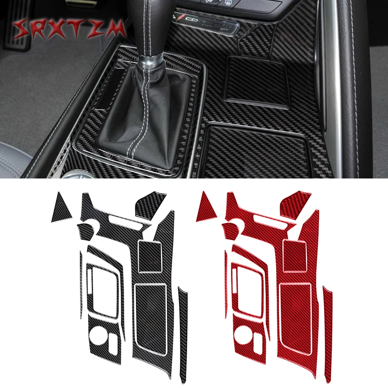 

Car Center Control Gear Shift Frame Sticker Cover Carbon Fiber Panel Trim for Chevrolet Corvette C7 2014-2019 LHD