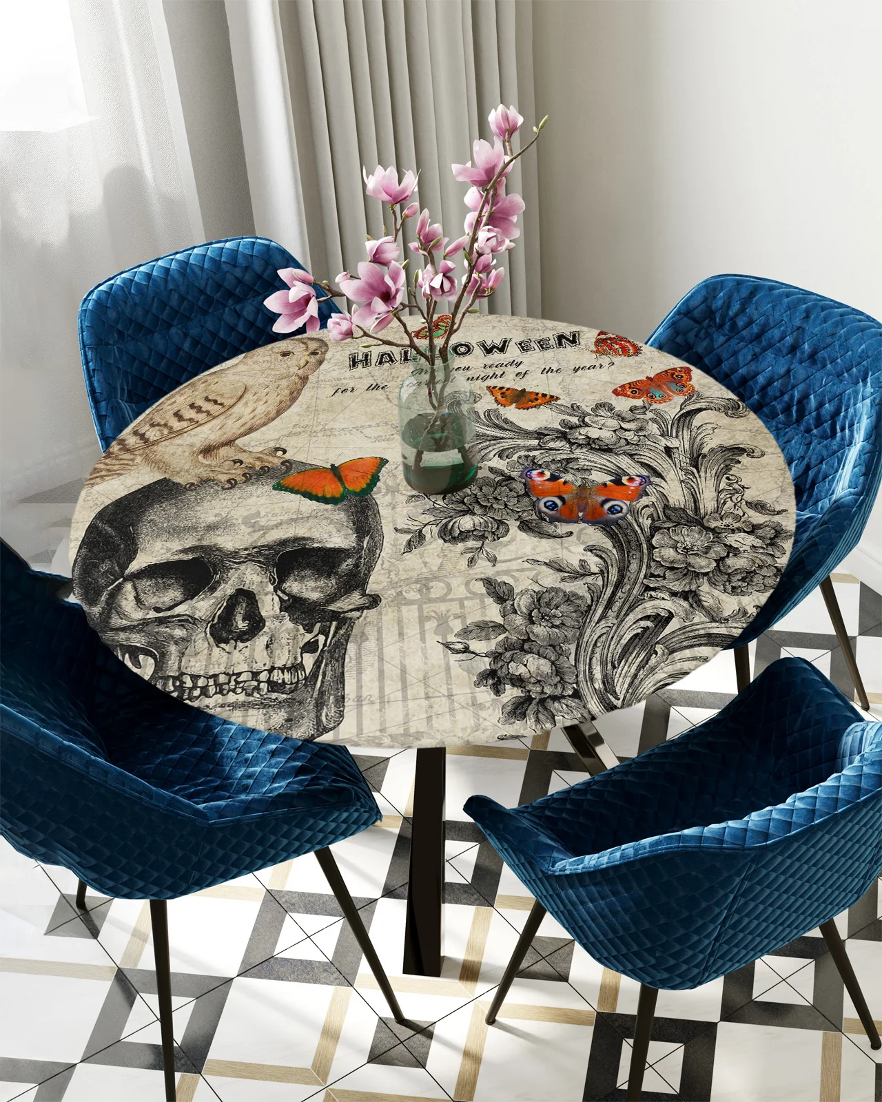 Retro Skull Pattern Round Table Cover Holiday Party Dinner Table Elastic Tablecloth Kitchen Waterproof Tableclot
Retro Skull Pattern Round Table Cover Holiday Party Dinner Table Elastic Tablecloth Kitchen Waterproof Tableclot