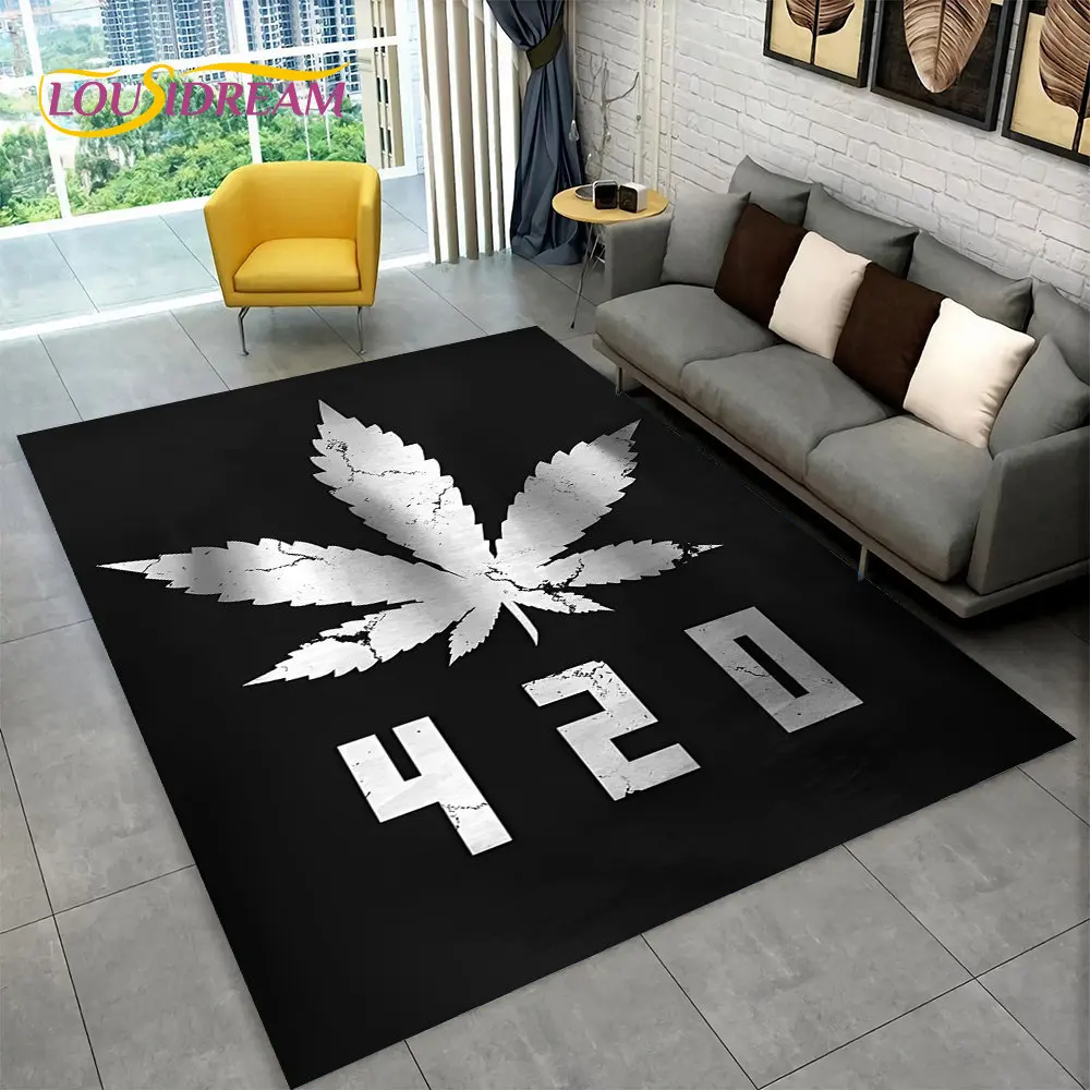 

Reggae Music Jamaican Style Maple Leaf Area Rug,Carpet Rug for Living Room Bedroom Sofa Doormat Decor,Kitchen Non-slip Floor Mat