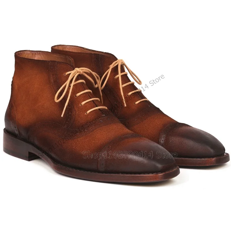 Brown Gradient Color Strappy Ankle Boots Fashion Lace Up Men Boots Luxury Handmade Party Banquet Office Big Size Men Dress Shoes
Brown Gradient Color Strappy Ankle Boots Fashion Lace Up Men Boots Luxury Handmade Party Banquet Office Big Size Men Dress Shoes