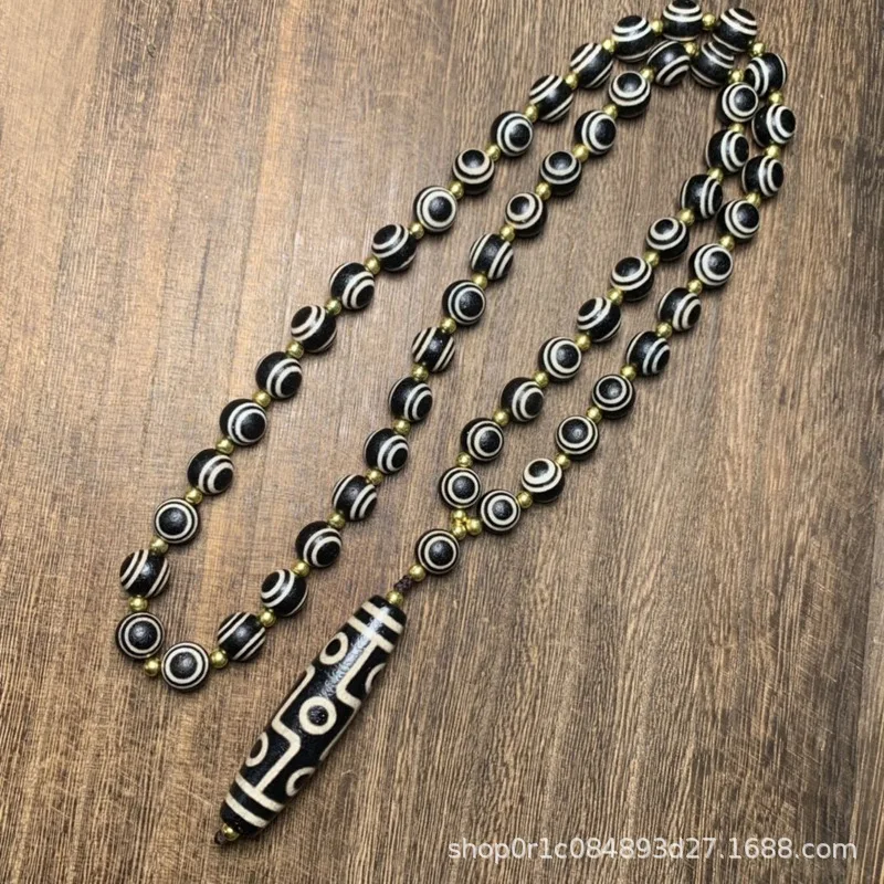 

Tibetan Weathering Coated Pulp Tibet Beads Dzi Bead Tibet Beads Eyes Tibet Beads Polished Agate Necklace Men's and Women's Sweat