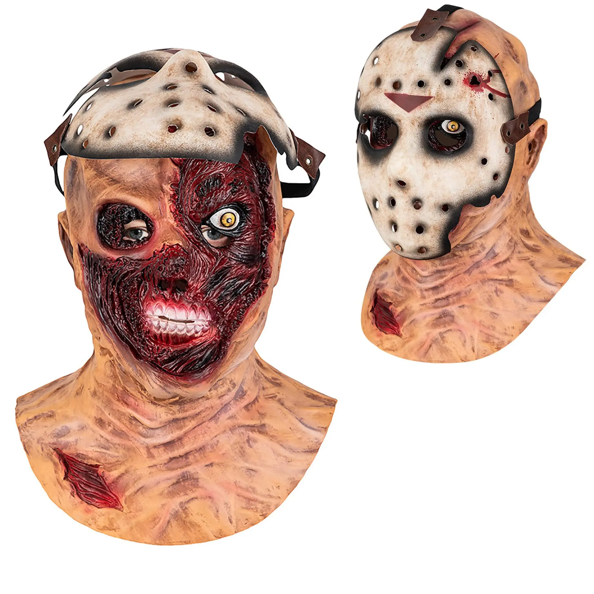 P-jsmen Scary Jason Mask Horror Hacker Mask Full Head Vampire Latex Costume Halloween Cosplay Props for Adult High Quality 
P-jsmen Scary Jason Mask Horror Hacker Mask Full Head Vampire Latex Costume Halloween Cosplay Props for Adult High Quality