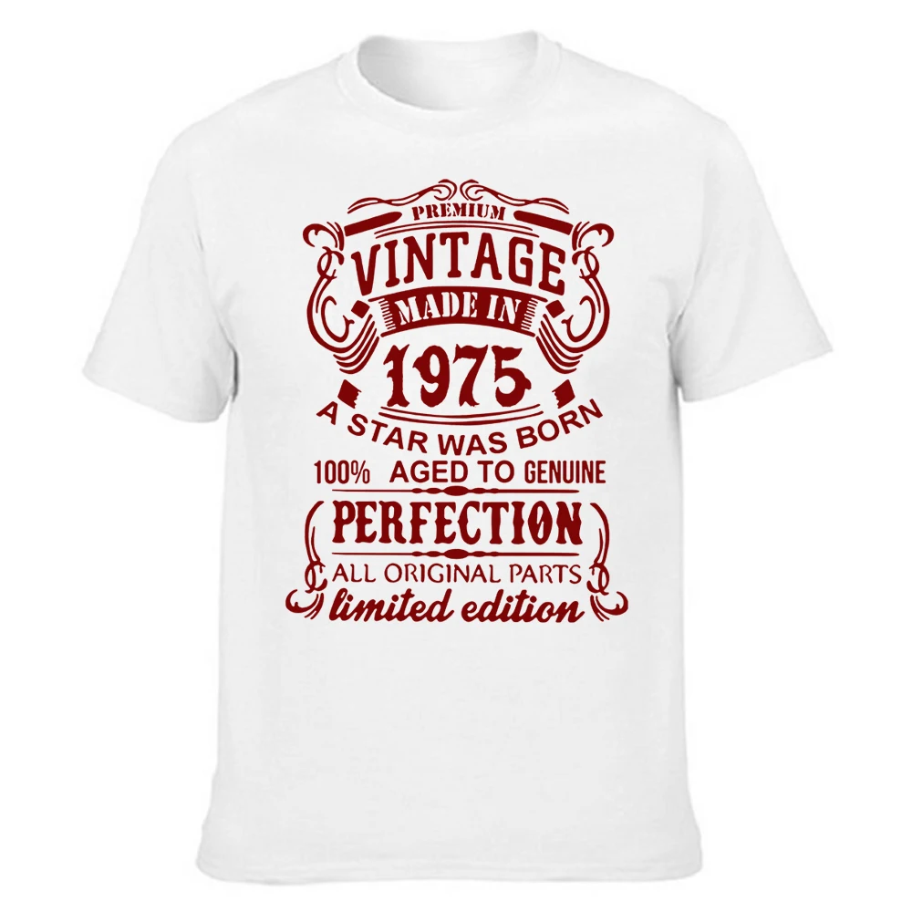 Funny Vintage 1975 Aged to Perfection T Shirts Graphic Cotton Streetwear Short Sleeve Original Parts Retro Birthday Gift T-shirt
Funny Vintage 1975 Aged to Perfection T Shirts Graphic Cotton Streetwear Short Sleeve Original Parts Retro Birthday Gift T-shirt