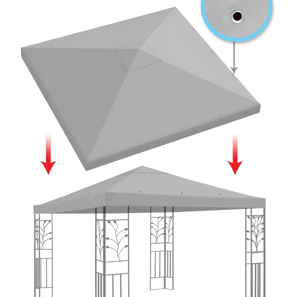 

Сменная верхняя крышка для 10'x10 'беседка навес Патио павильон солнцезащитный полиэфир одноярусная серая палатка товары для кемпинга Новая основа