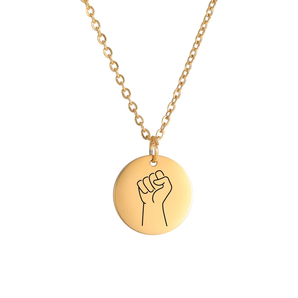 Dropshipping Stainless Steel Jewelry 3 Colors 15x15mm Gesture Round Disc Pendant Necklace With 45+5cm Link Chain
Dropshipping Stainless Steel Jewelry 3 Colors 15x15mm Gesture Round Disc Pendant Necklace With 45+5cm Link Chain