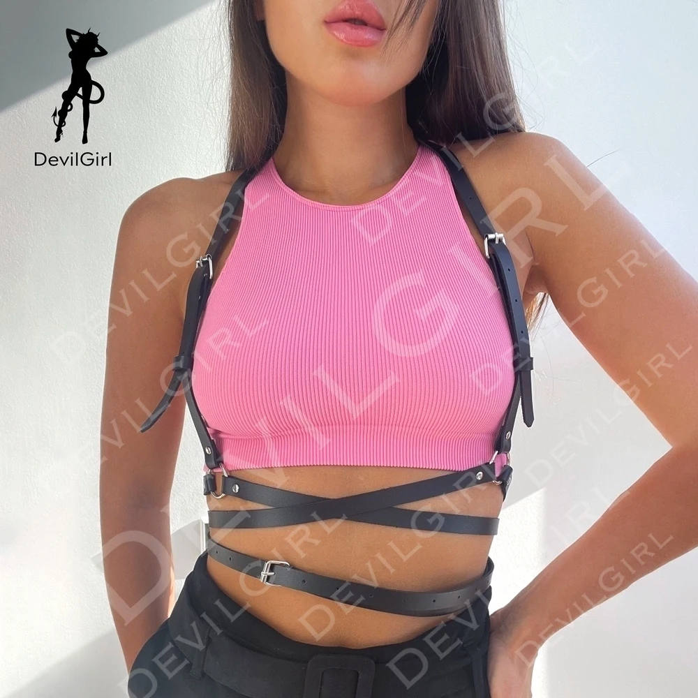 Leather Lingerie Chest Harness Goth Clothes Bondage Harness Corset Fetish Clothing Suspenders for Women Thigh Garter Stocking
Leather Lingerie Chest Harness Goth Clothes Bondage Harness Corset Fetish Clothing Suspenders for Women Thigh Garter Stocking