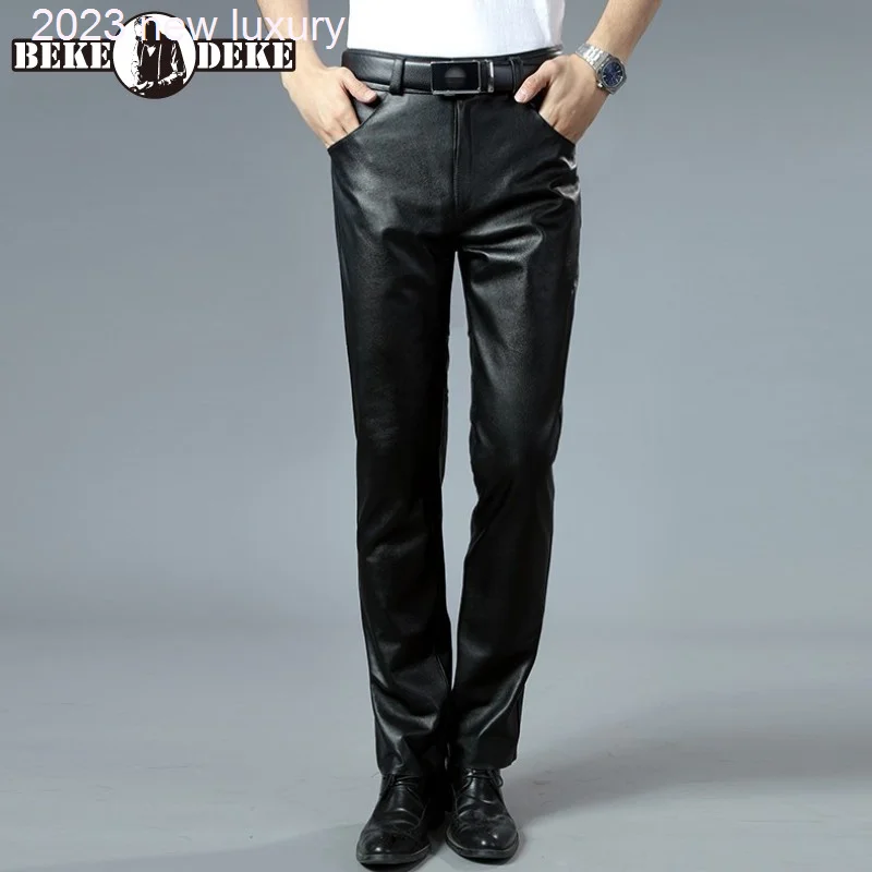 Real Brand 100% Leather Motorcycle Pants Men Street Casual Zip Slim Fit Sheepskin Trousers Winter Business Casual Pencil Pants
Real Brand 100% Leather Motorcycle Pants Men Street Casual Zip Slim Fit Sheepskin Trousers Winter Business Casual Pencil Pants