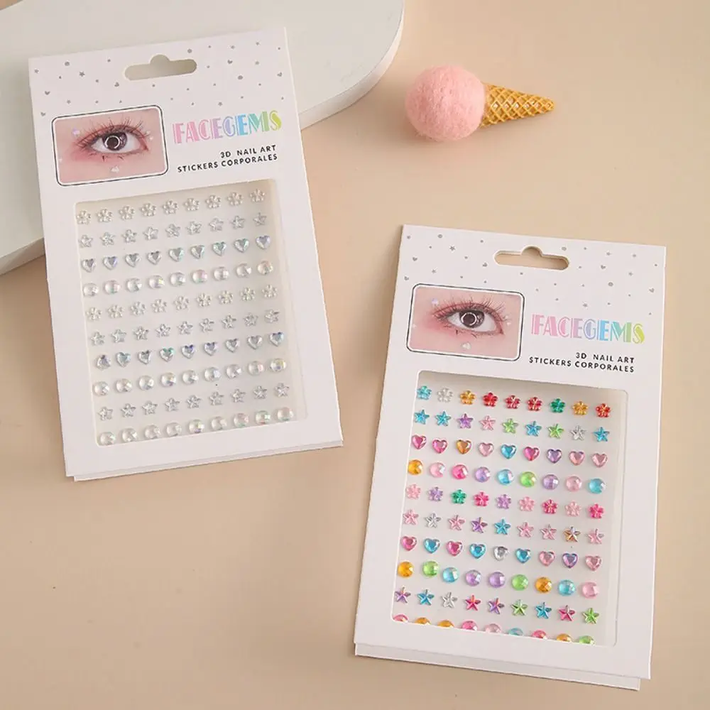 

DIY Makeup Tools Pearls Face Rhinestone Stickers Eyeliner Diamond Decals Body Colored Diamonds Face Tattoo Stickers