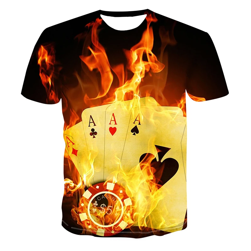 Новинка 2022, Повседневная футболка с 3D-принтом пламени покера, мужская и женская Повседневная рубашка с коротким рукавом и круглым вырезом, в...
Новинка 2022, Повседневная футболка с 3D-принтом пламени покера, мужская и женская Повседневная рубашка с коротким рукавом и круглым вырезом, в...