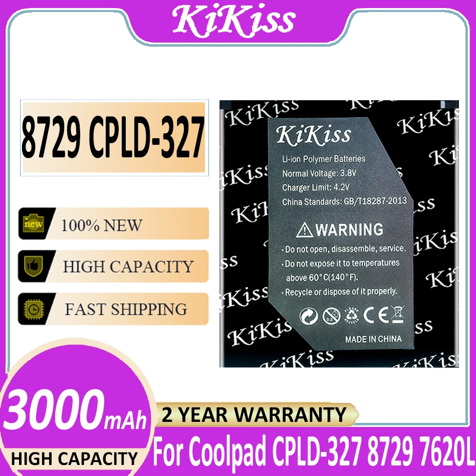 

Original KiKiss Battery CPLD327 CPLD 327 CPLD-327 3000mAh For Coolpad 7620L 8729 Batteries