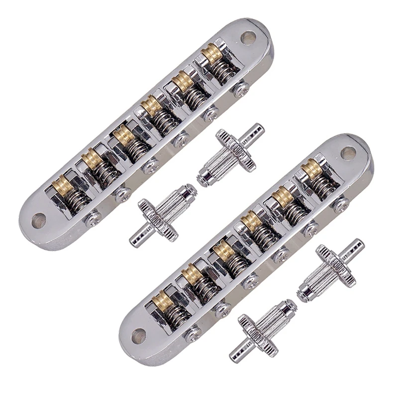 2X Silver Tune-O-Matic Electric Roller Saddle Bridge Lp Electric Guitar Bridge Made In Korea
2X Silver Tune-O-Matic Electric Roller Saddle Bridge Lp Electric Guitar Bridge Made In Korea