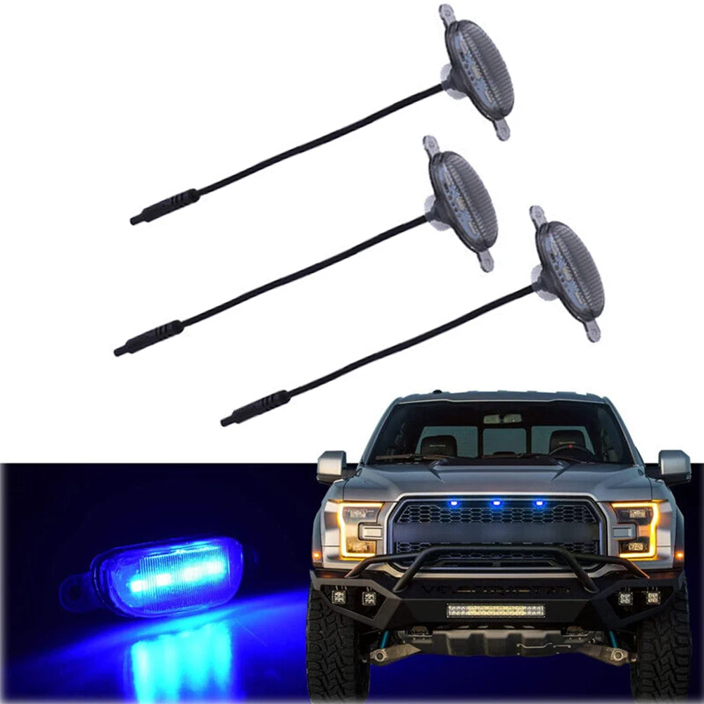 One Drag Three Front Grille 4 LED Blackened Shell Grille Light Blue Light Car Light LED Front Grille Running Lights For Modify
One Drag Three Front Grille 4 LED Blackened Shell Grille Light Blue Light Car Light LED Front Grille Running Lights For Modify